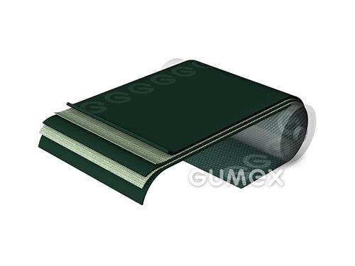 PVC dopravníkový pás všeobecný U21/Z, 2vl, tloušťka 3mm, šíře 500mm, antistatický, -10°C/+70°C, tmavě zelený